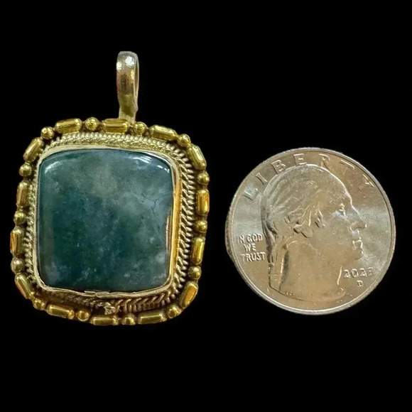 Handmade Moss Agate Pendant - Picture 7 of 9